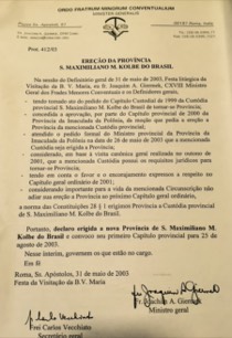 Província celebra 13 anos de sua ereção canônica