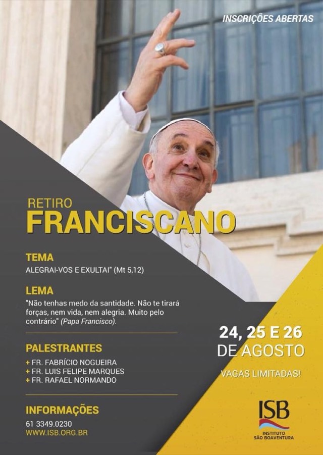 Estão abertas as inscrições para o Retiro Franciscano 2018