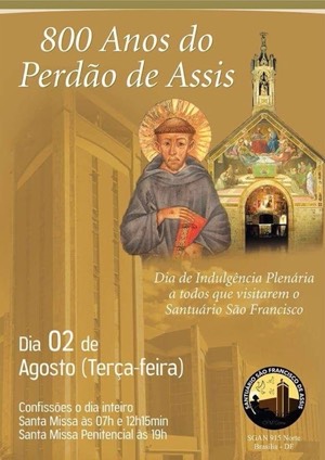 Santuário São Francisco de Brasília celebrará os 800 anos do Perdão de Assis.